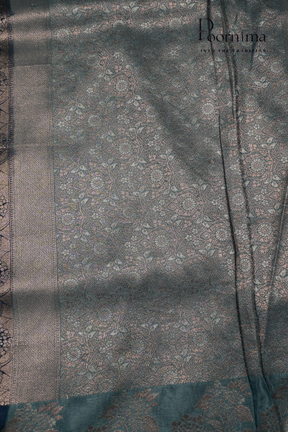 BENARASI PATTU SAREE-INDIGO