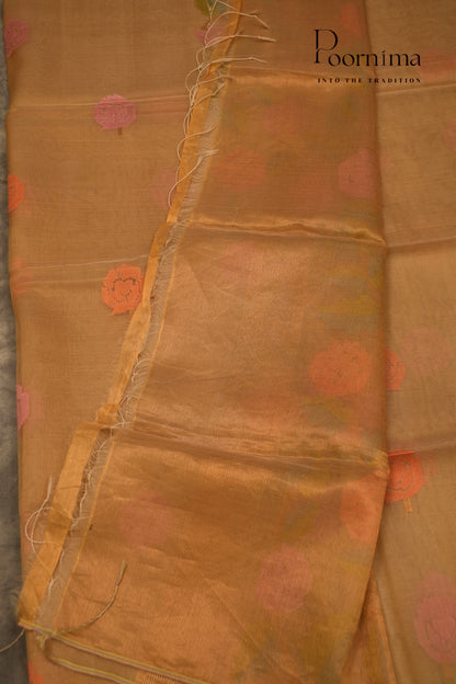 TUSSAR JAMDANI SAREE- DESERT BROWN