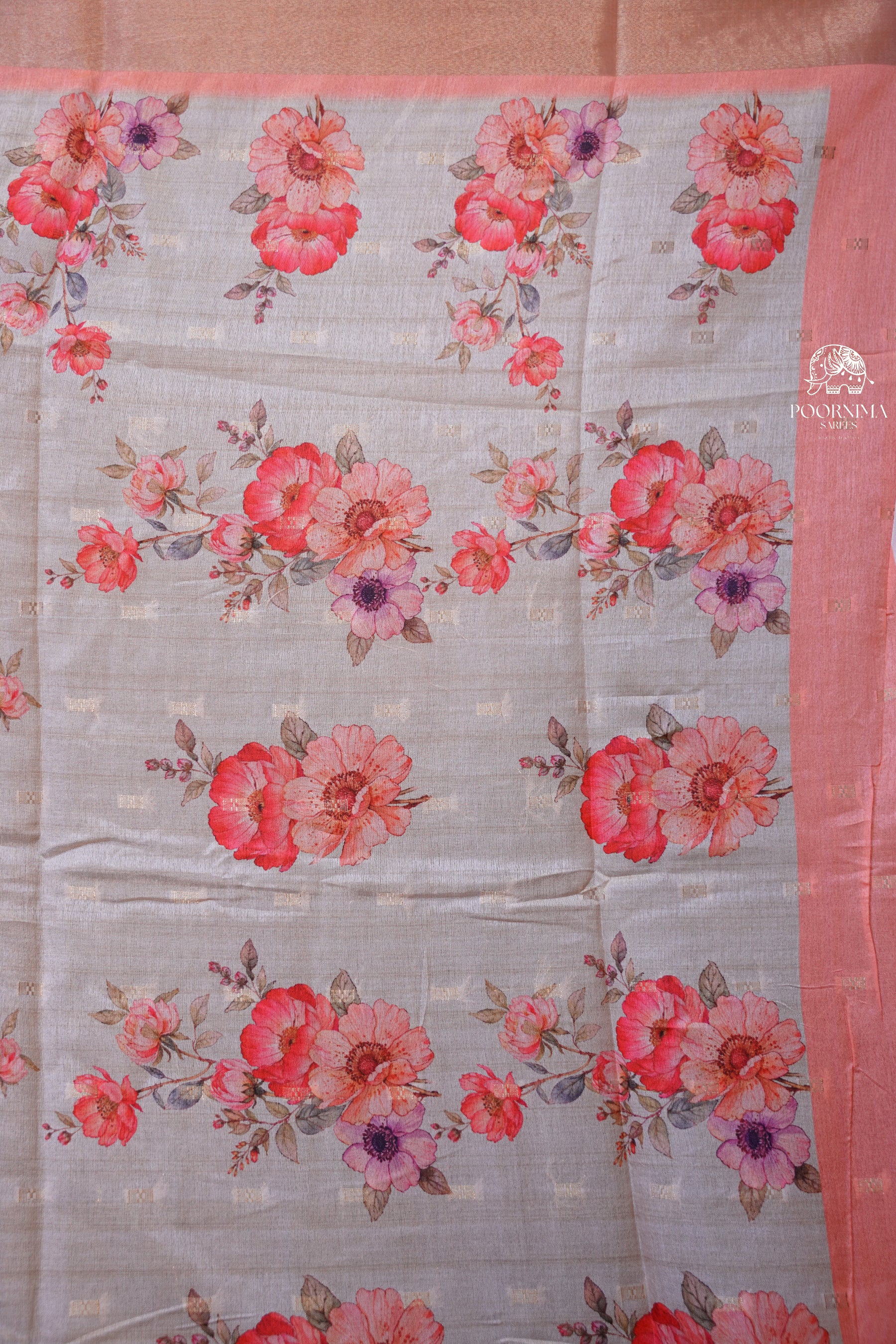 CHANDERI SAREE - IVORY CREAM