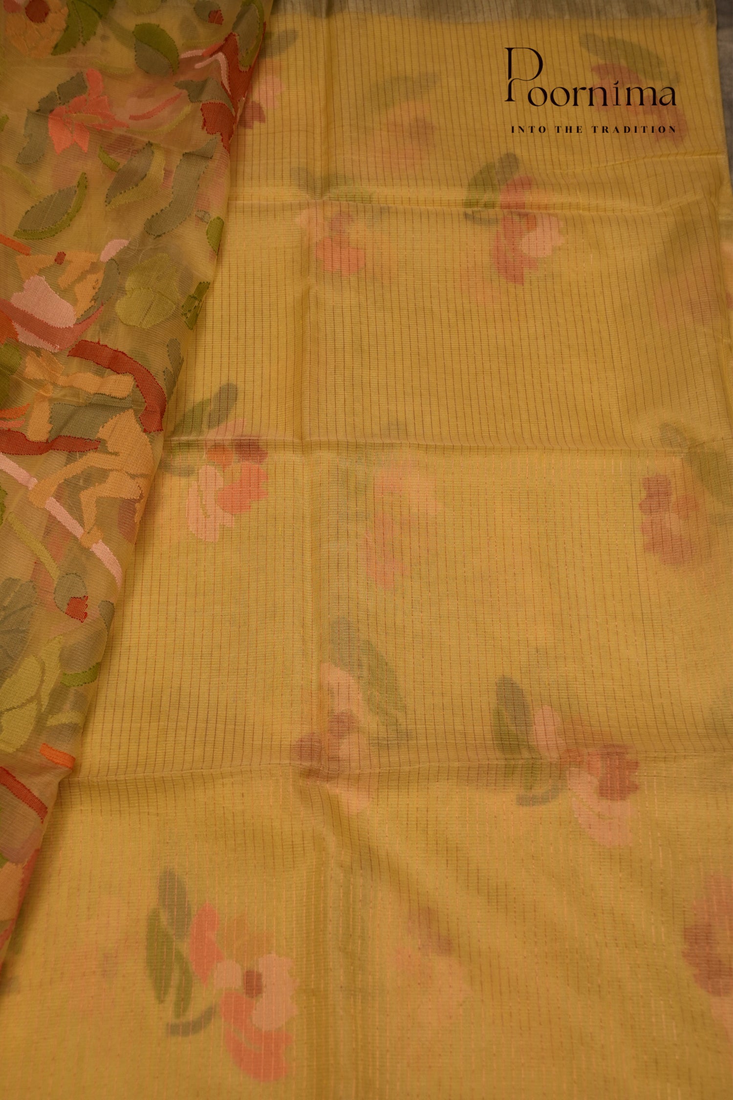 TUSSAR JAMDANI SAREE- PASTEL YELLOW