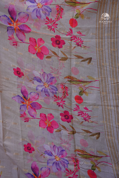 CHANDERI SAREE - BUTTER CREAM