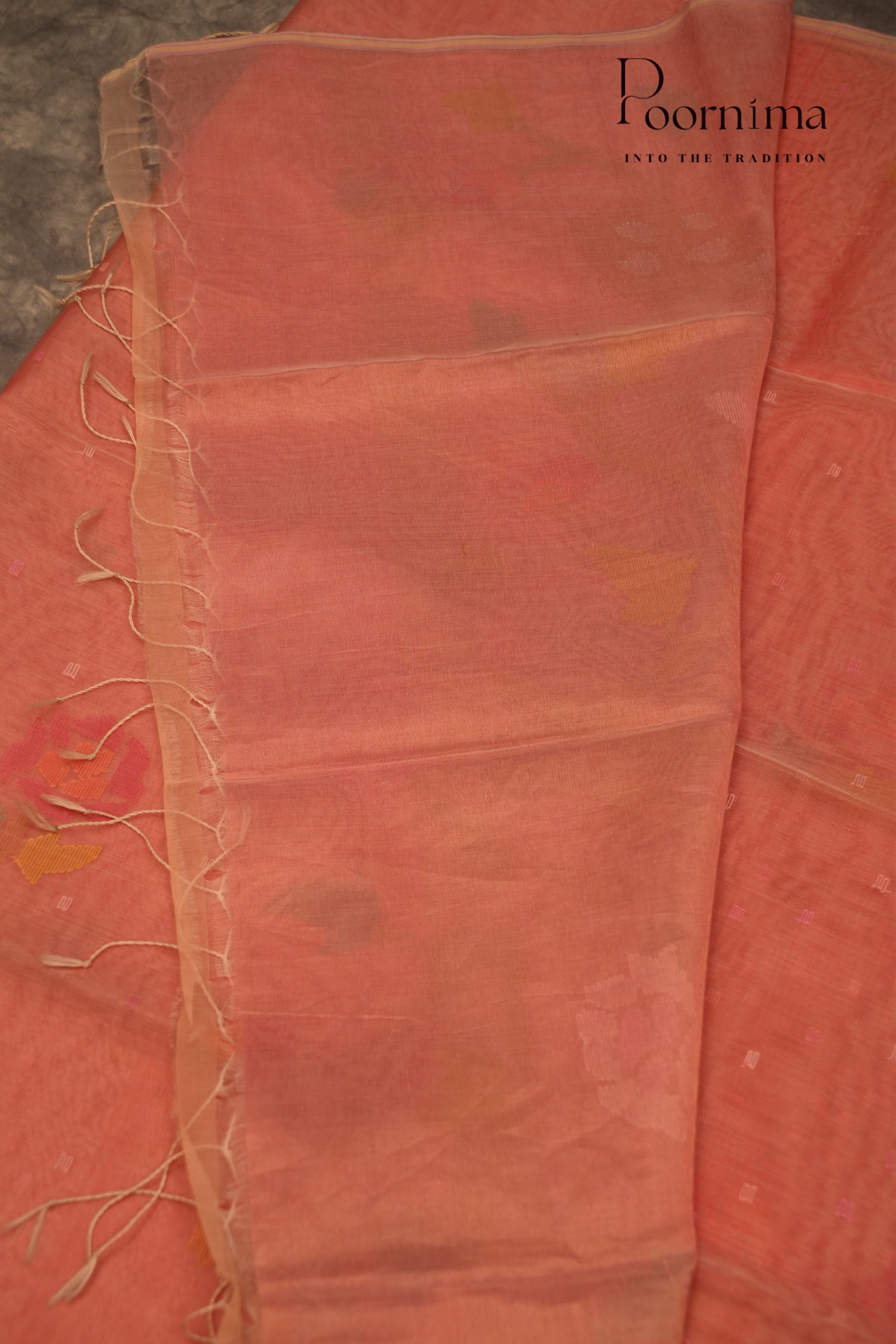 TUSSAR JAMDANI SAREE- LIGHT PINK