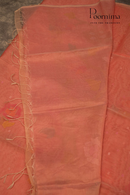 TUSSAR JAMDANI SAREE- LIGHT PINK