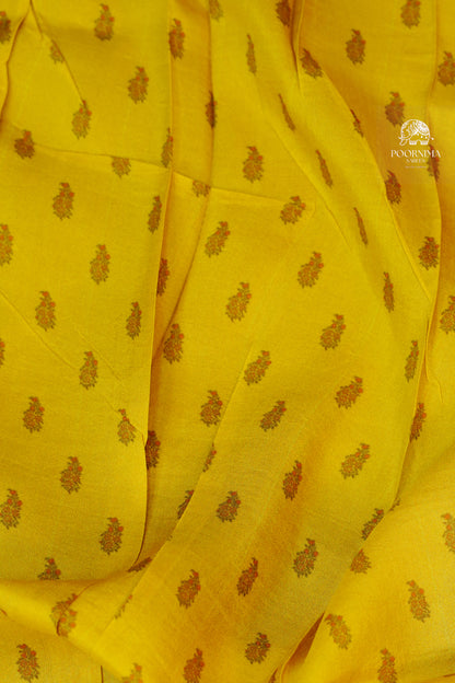MYSORE CRAPE DIGITAL PRINTED SAREE - YELLOW