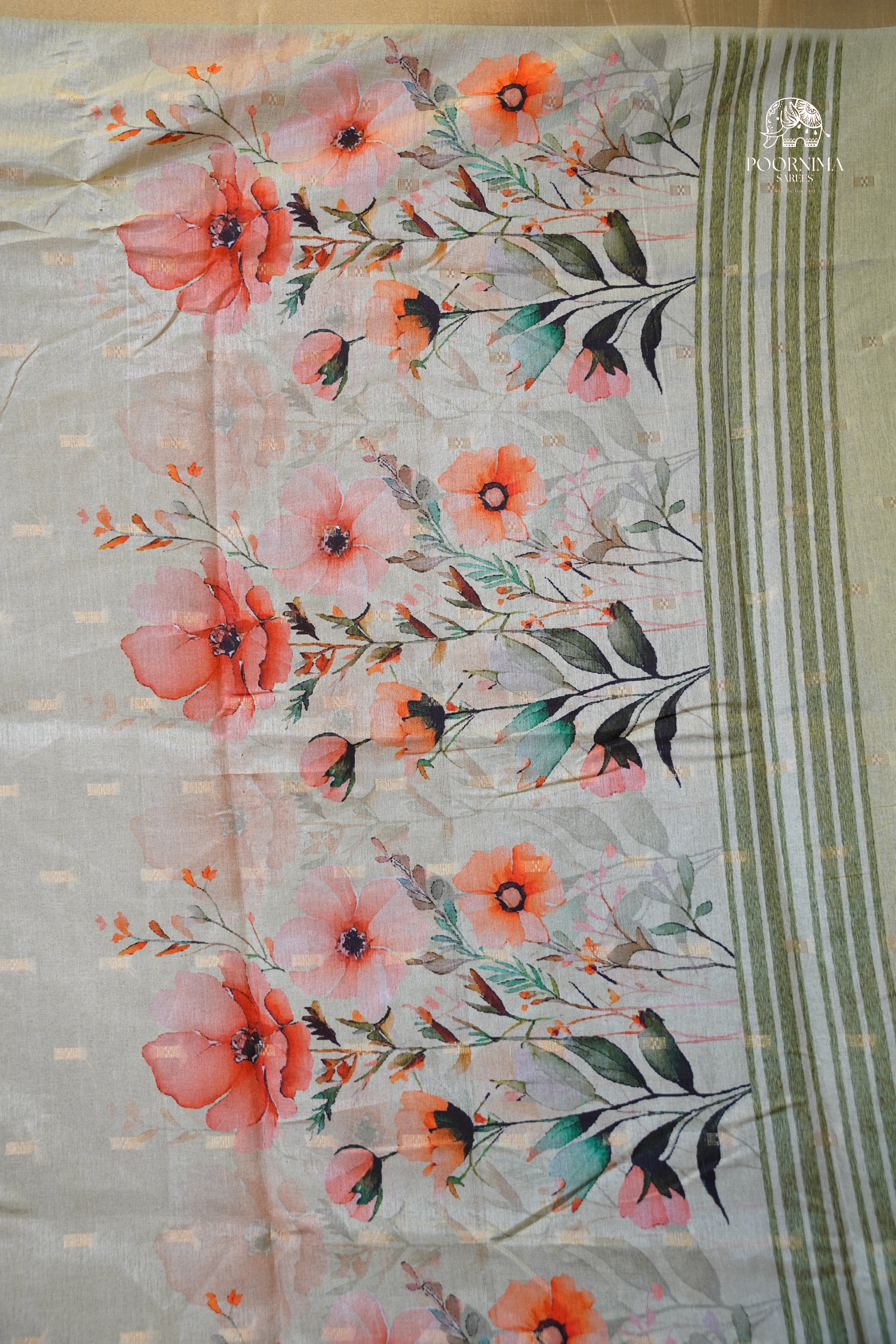 CHANDERI SAREE - LIGHT GREEN