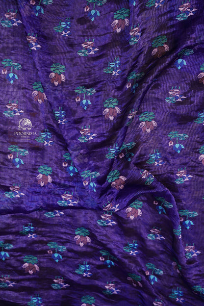 FUSION TUSSAR SAREE - BLUE