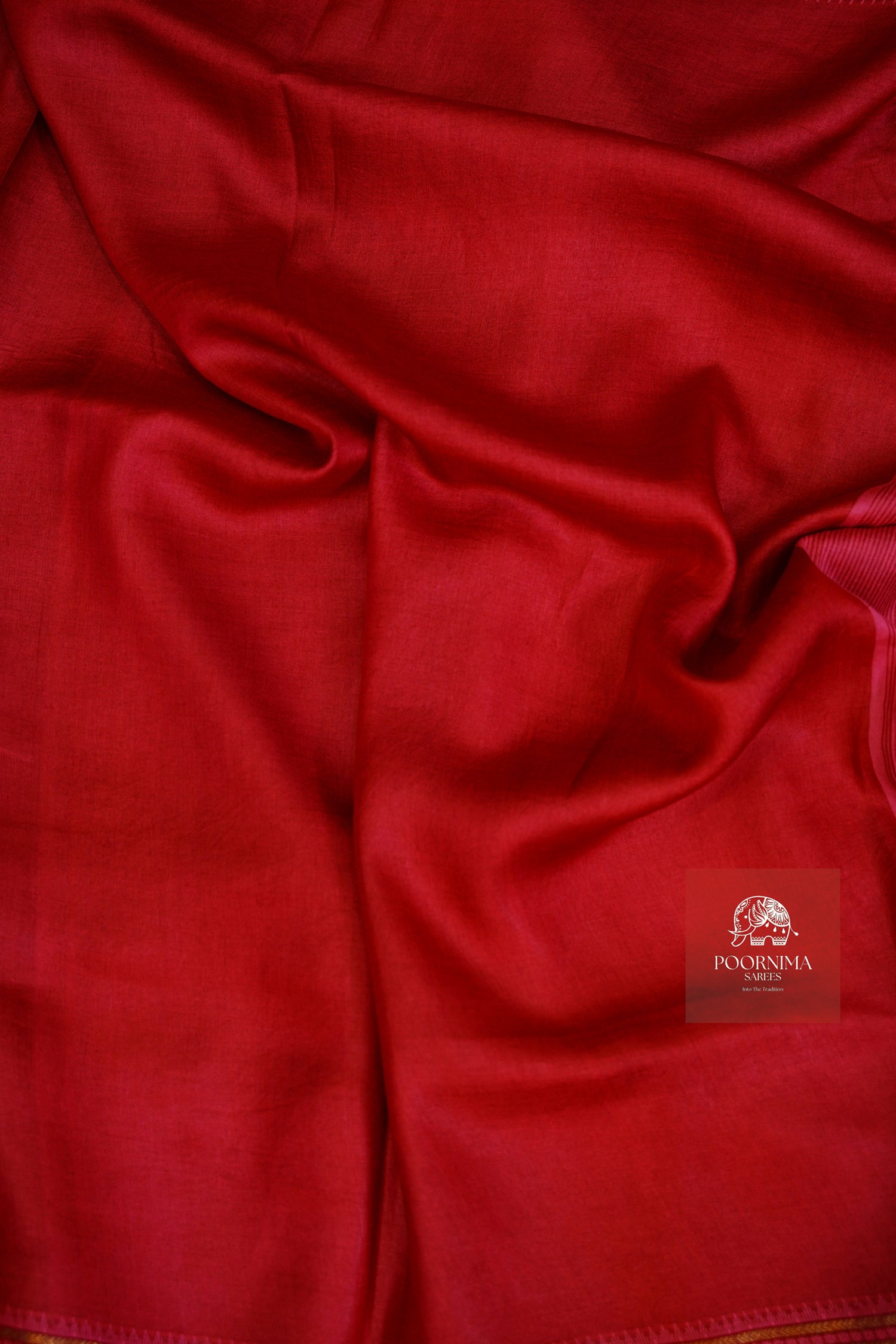 HANDLOOM TUSSAR SAREE - RED