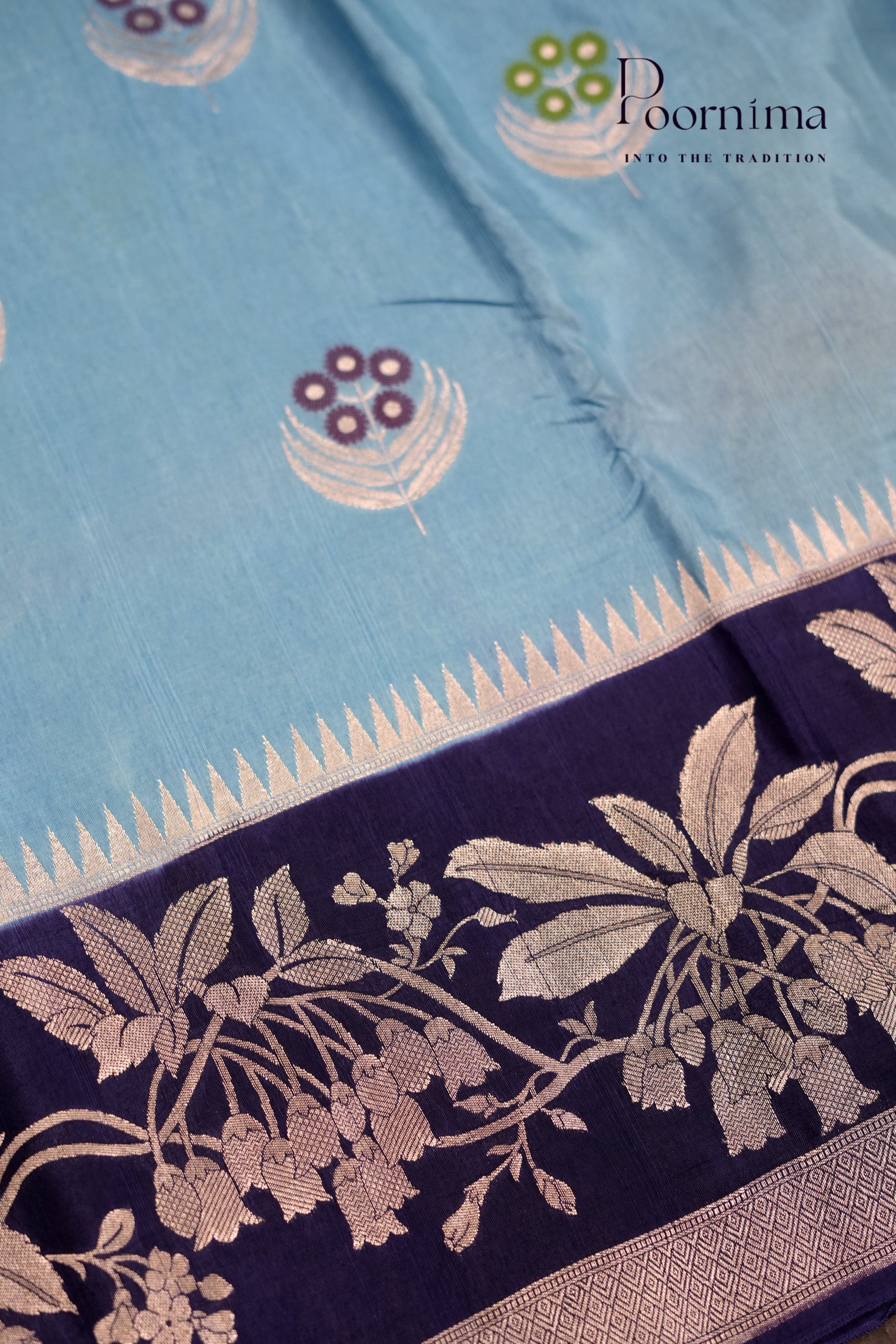 BENARASI PATTU- SKY BLUE