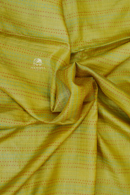 HANDLOOM TUSSAR SAREE - WARM OLIVE