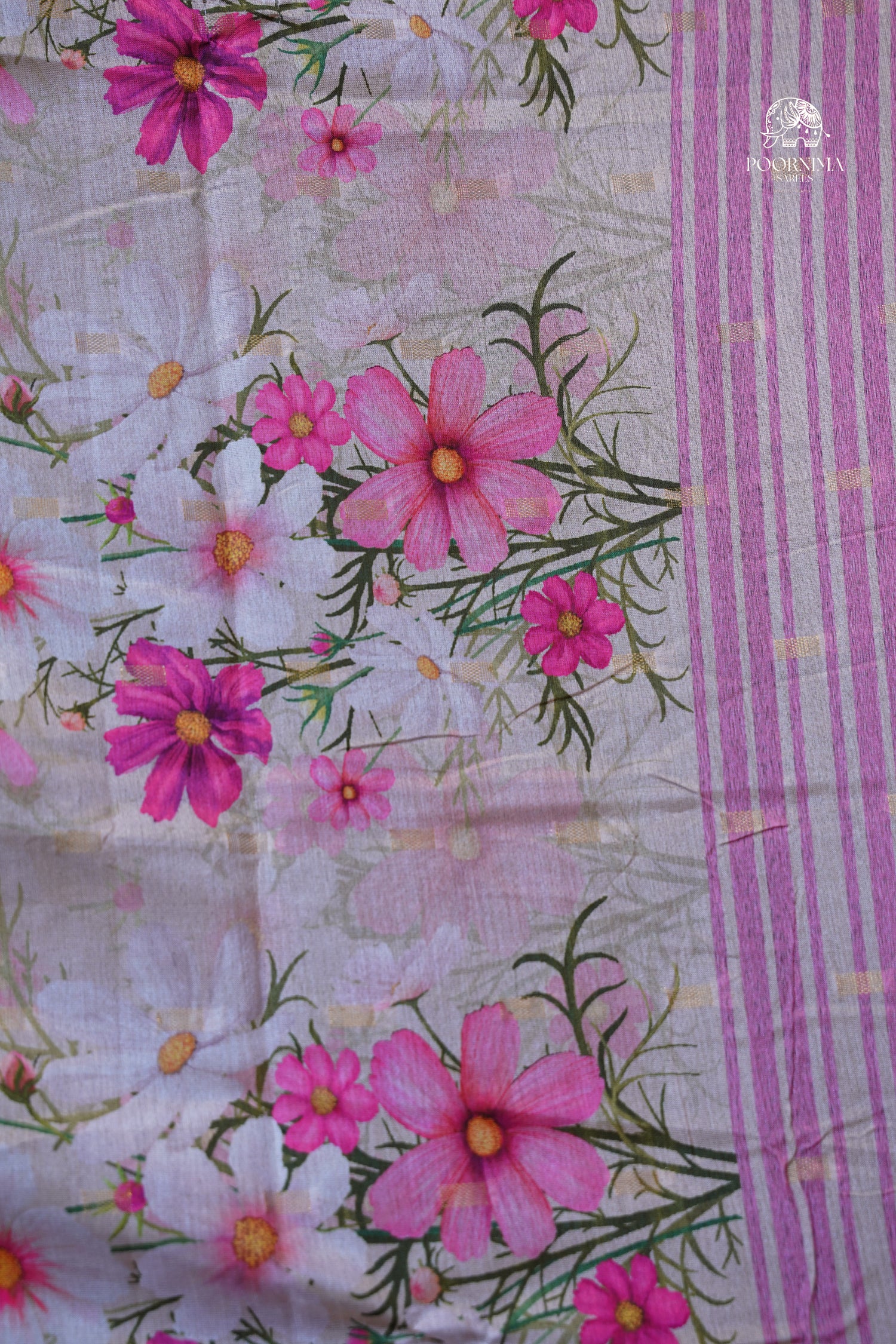 CHANDERI SAREE - BUTTER CREAM