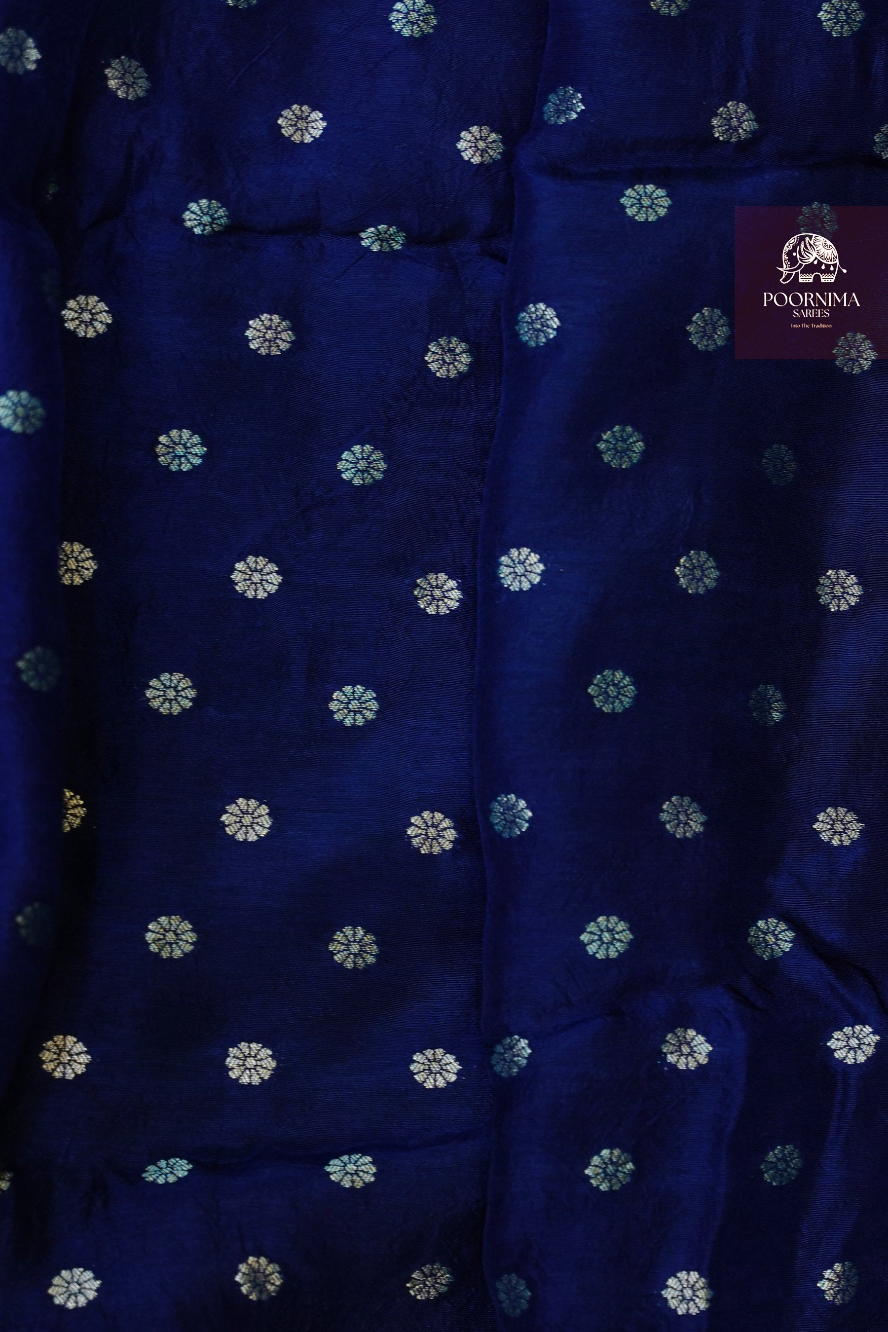 MYSORE CRAPE DIGTAL PRINTED SAREE - BLUE