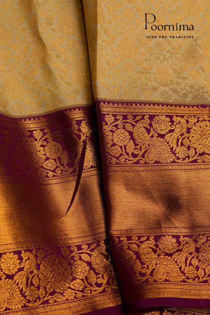VINTAGE KANJEEVARAM-HALF WHITE