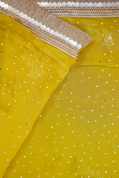 GEORGETTE SAREE - BRIGHT YELLOW