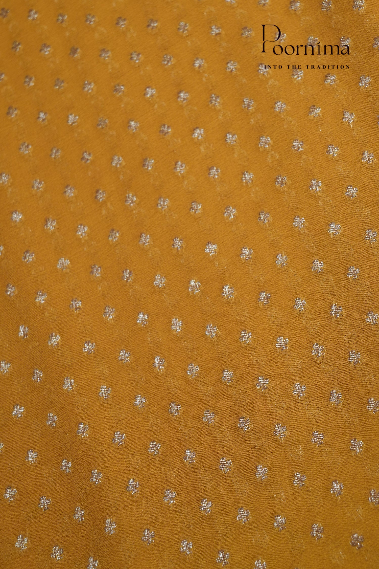 KHADDI GEORGETTE SAREE- YELLOW