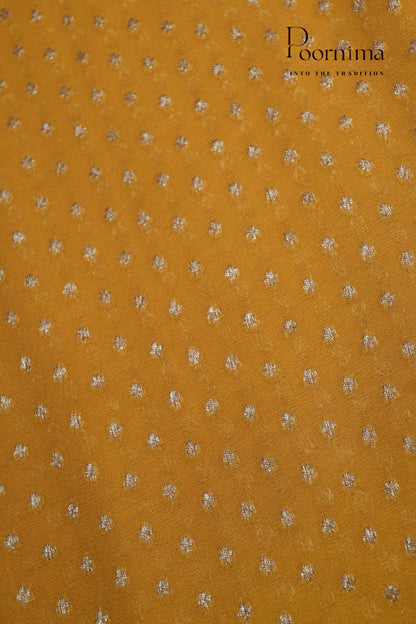 KHADDI GEORGETTE SAREE- YELLOW