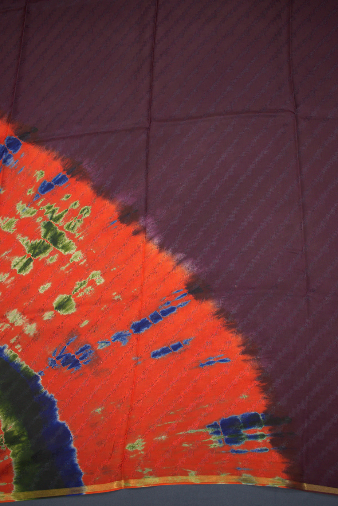 MULBERRY- GEORGETTE SAREER WITH SHIOBORI TIE & DIE