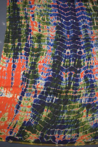 MULBERRY- GEORGETTE SAREER WITH SHIOBORI TIE &amp; DIE