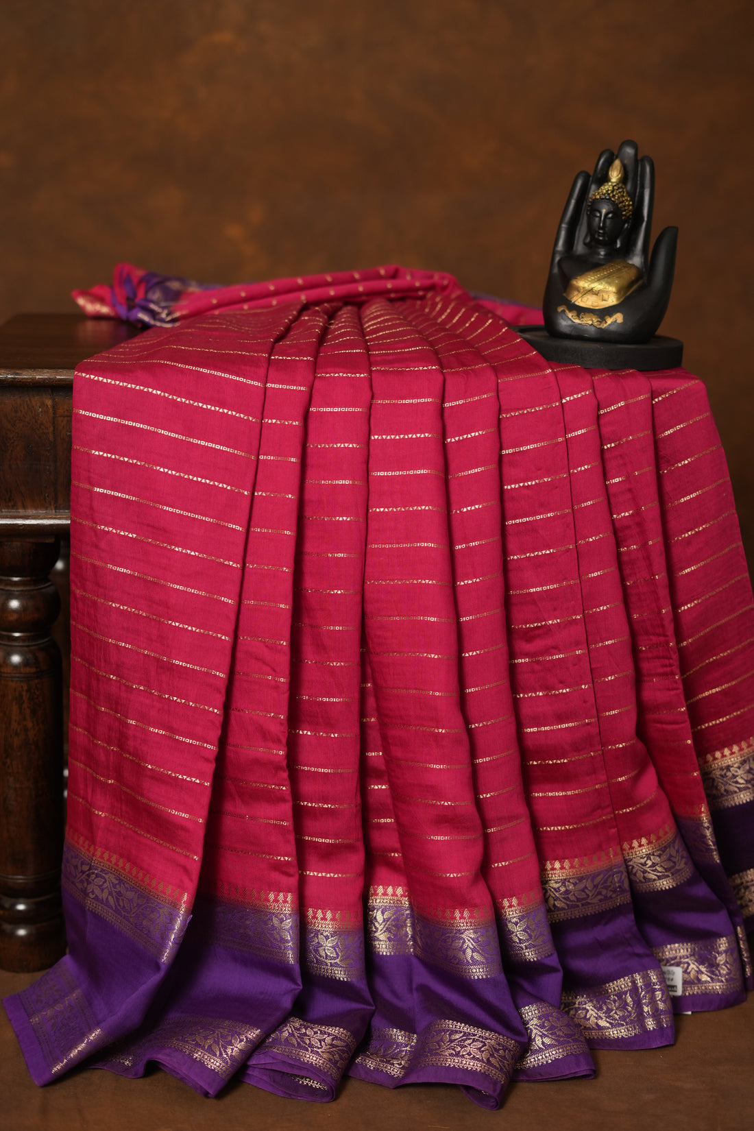 SEMI MYSORE CRAPE SAREE- PINK