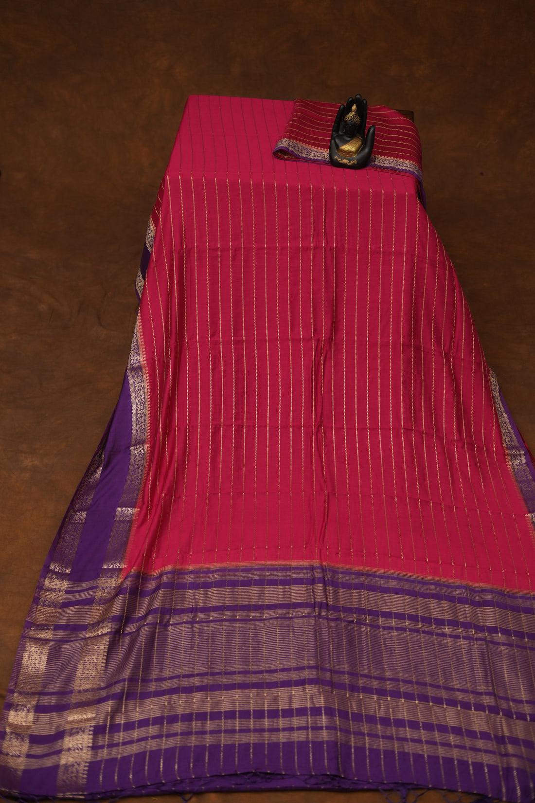 SEMI MYSORE CRAPE SAREE- PINK
