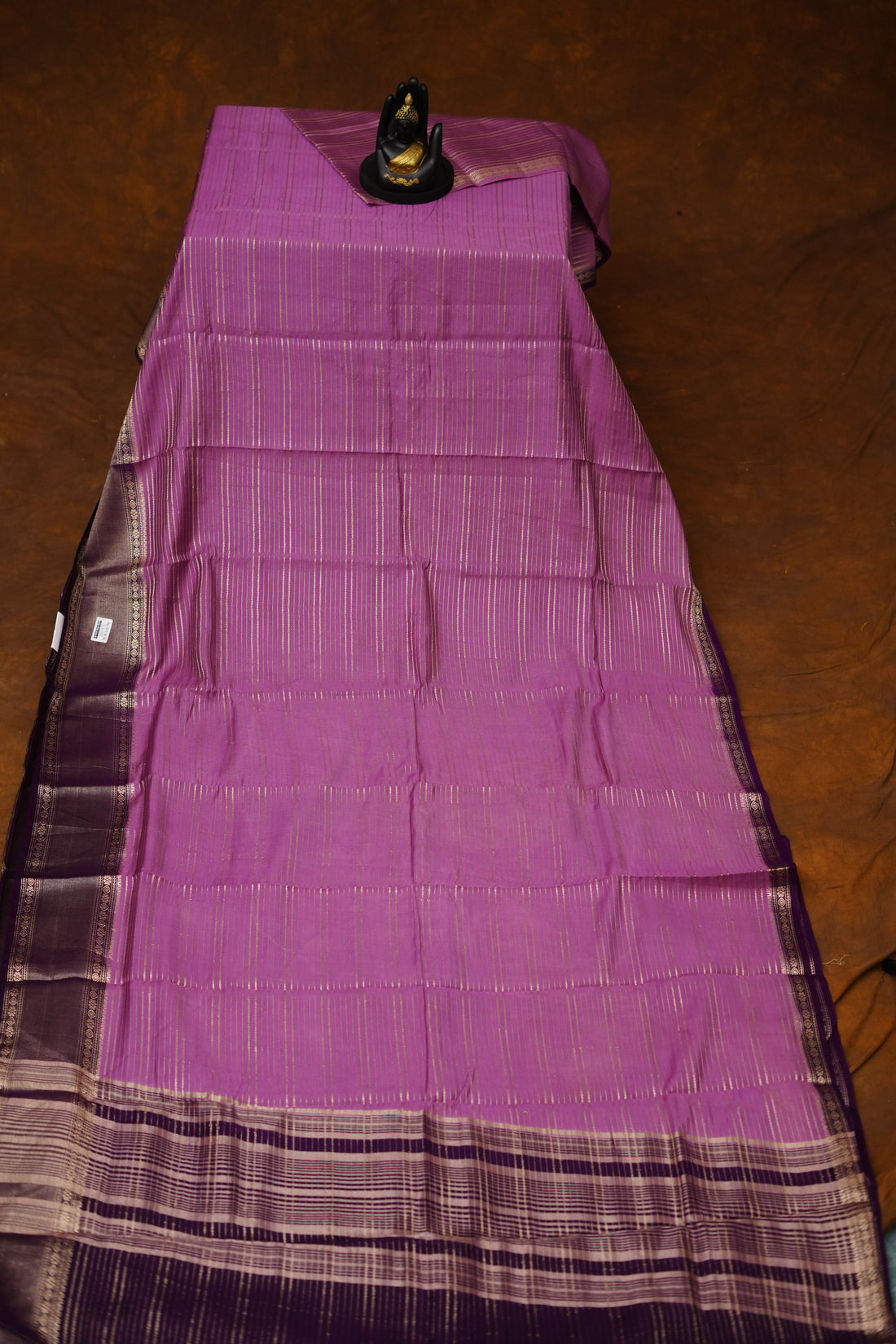 SEMI MYSORE CRAPE SAREE-MAGENTA PINK