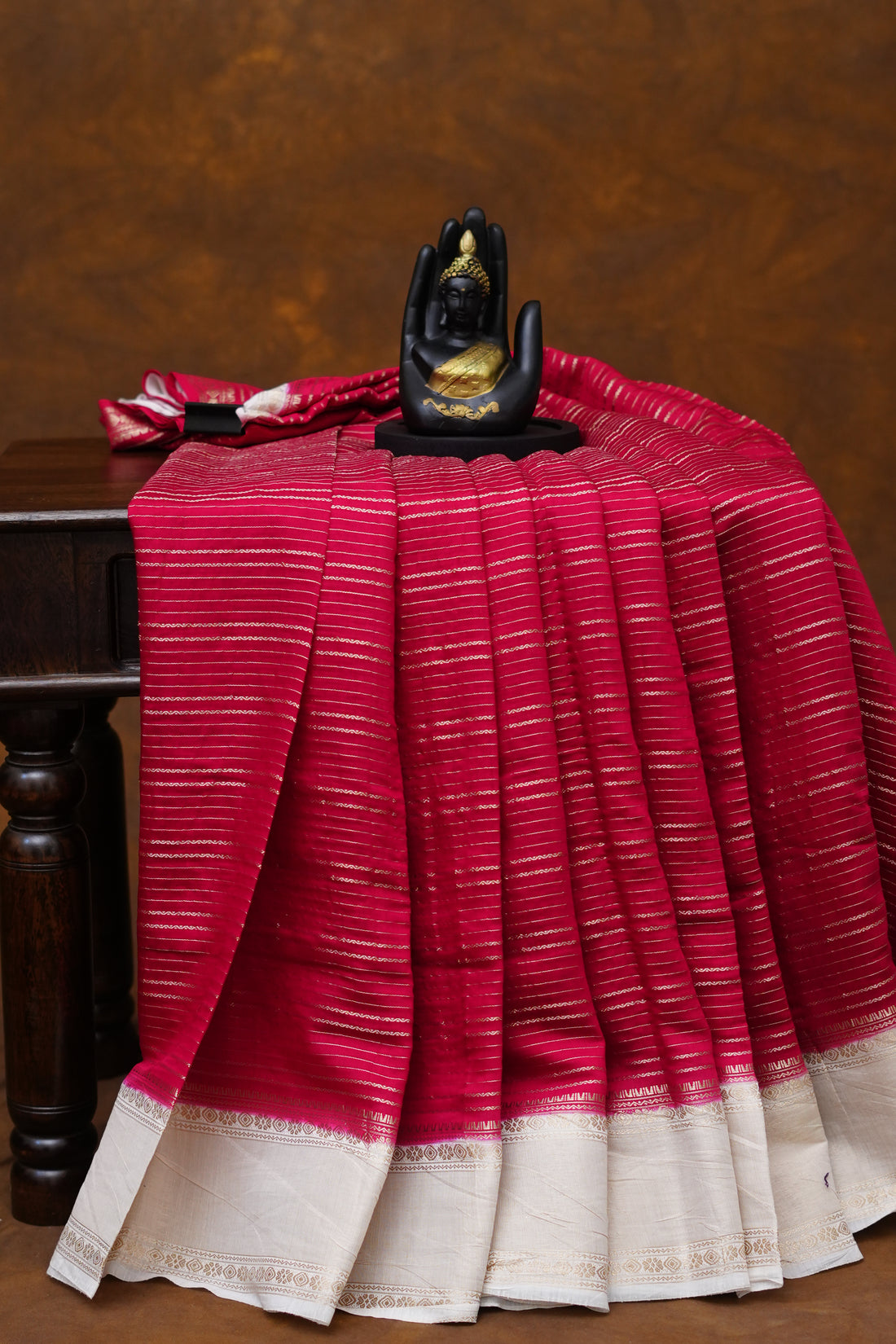 SEMI MYSORE CRAPE SAREE-RANI PINK