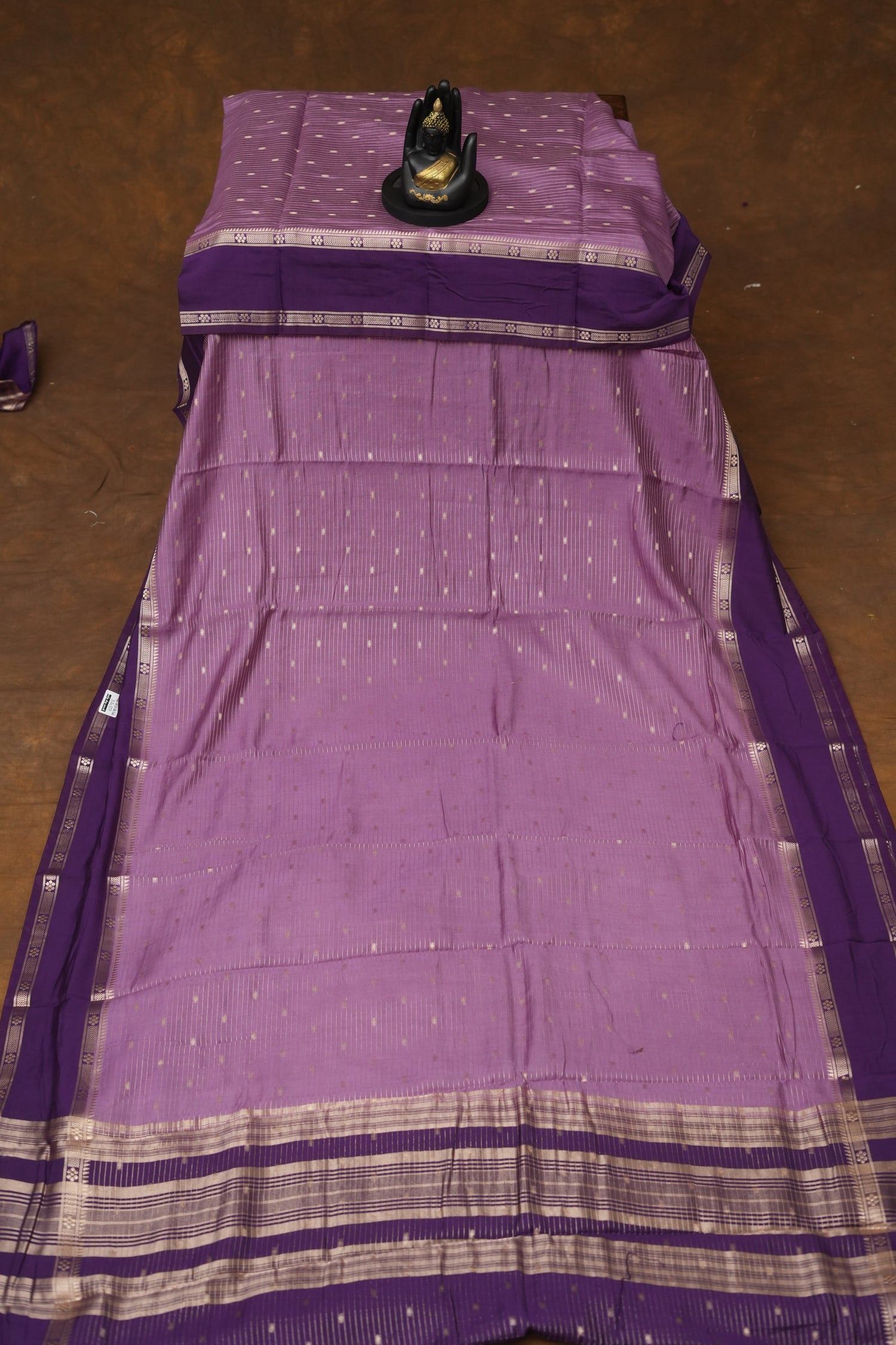 SEMI MYSORE CRAPE SAREE-PURPLE LAVENDER