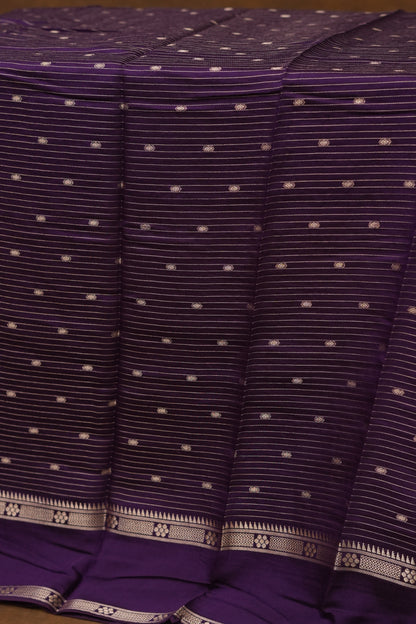 SEMI MYSORE CRAPE SAREE-PURPLE LAVENDER