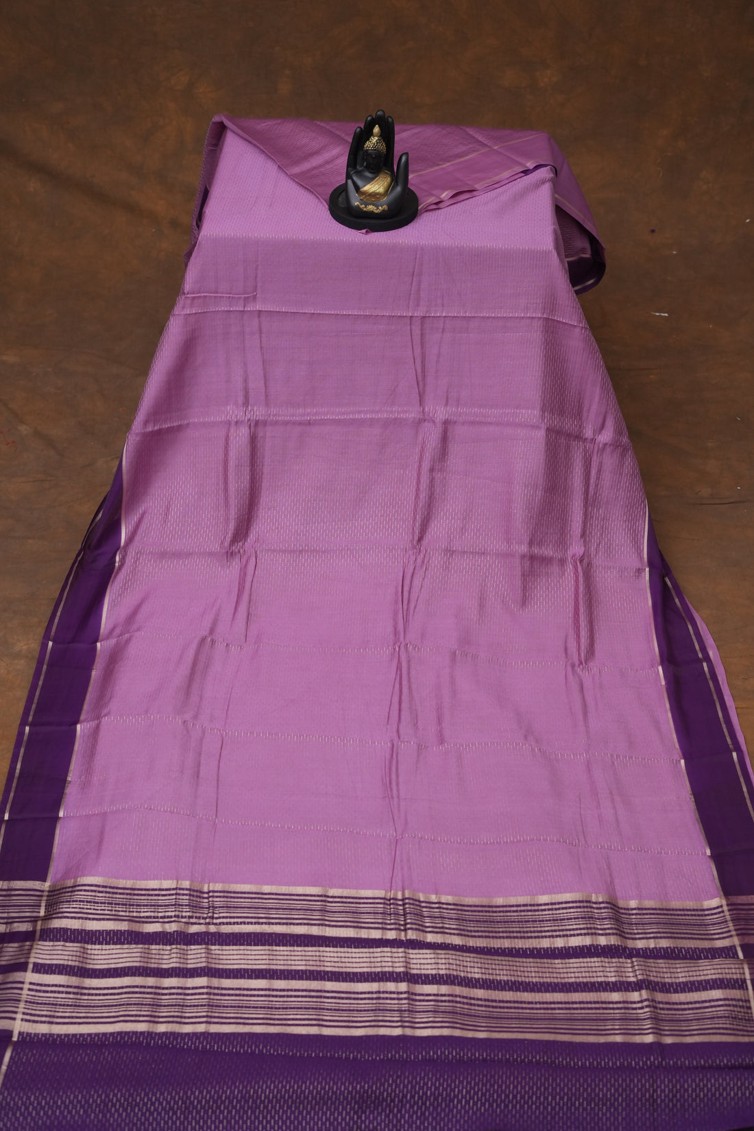 SEMI MYSORE CRAPE SAREE-PURPLE LAVENDER