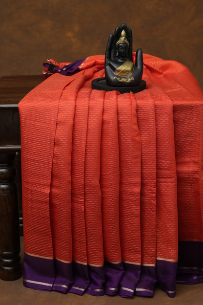 SEMI MYSORE CRAPE SAREE-ORANGE