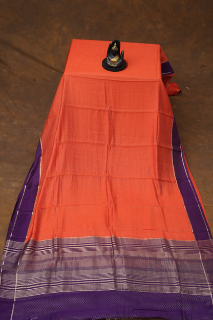 SEMI MYSORE CRAPE SAREE-ORANGE