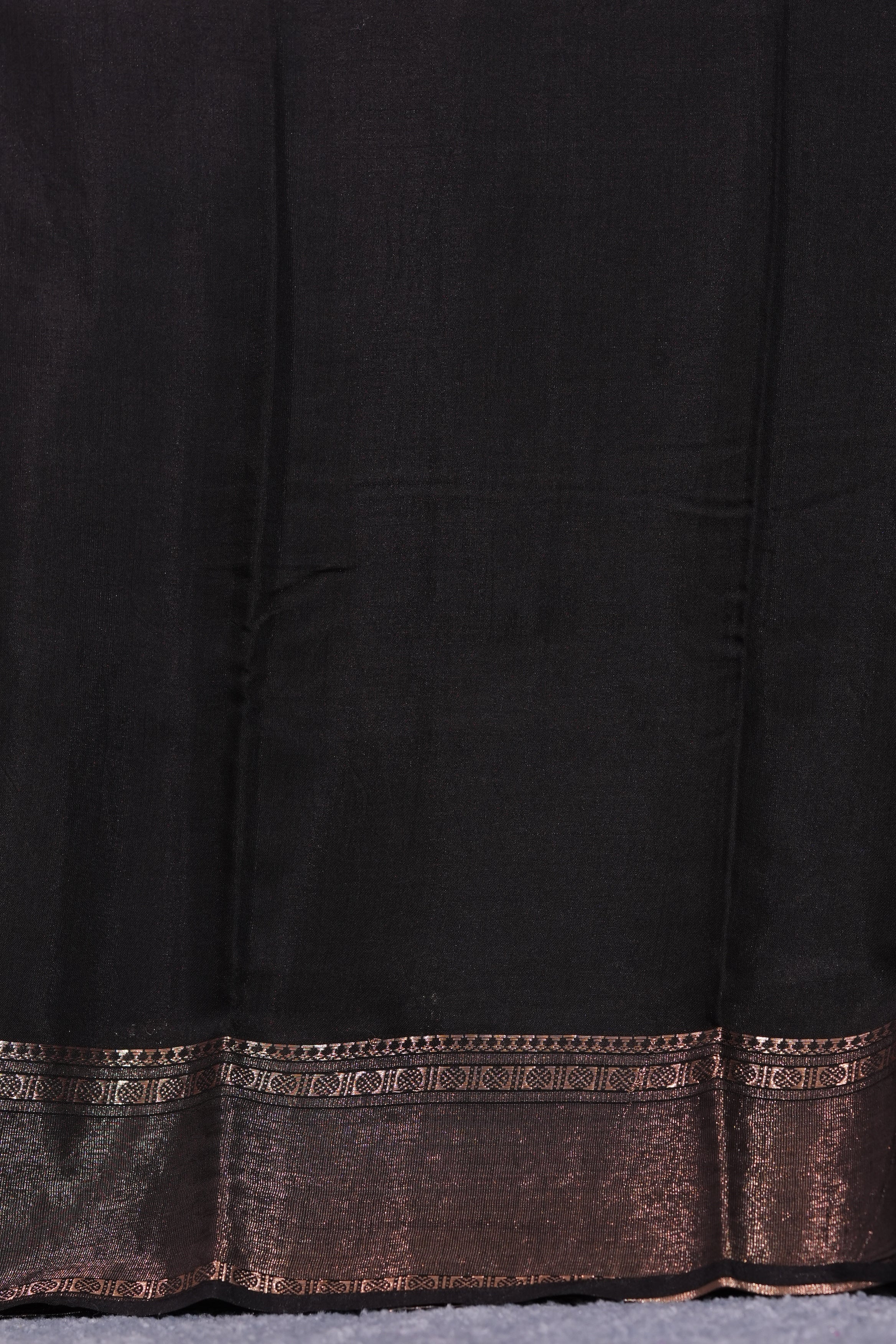 SEMI MYSORE CRAPE SAREE-BROWN