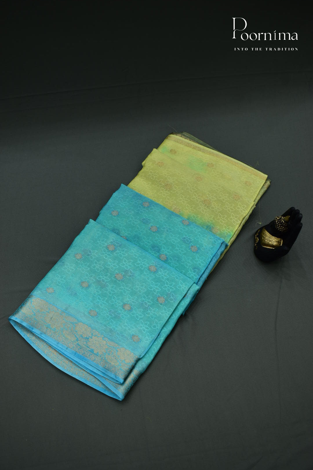 MULTI COLOUR - CRAPE SILK SHADED SAREES WITH ALLOVER ZARI BUTIS