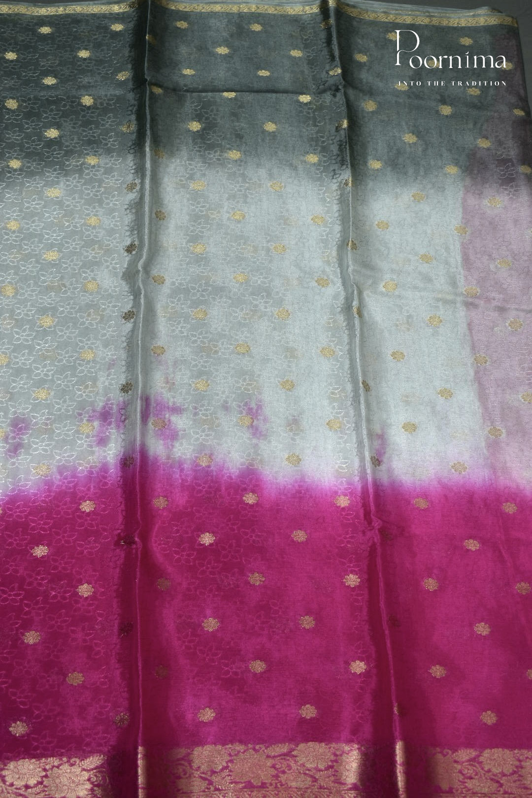 MULTI SHADED - CRAPE SILK SHADED SAREES WITH ALLOVER ZARI BUTIS
