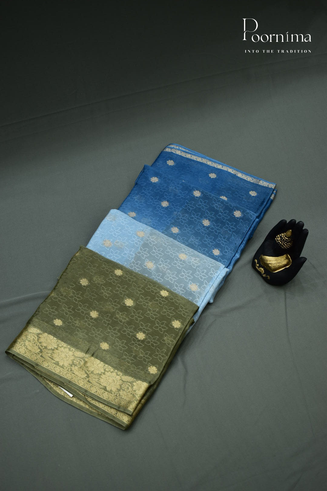 MULTI SHADED - CRAPE SILK SHADED SAREES WITH ALLOVER ZARI BUTIS