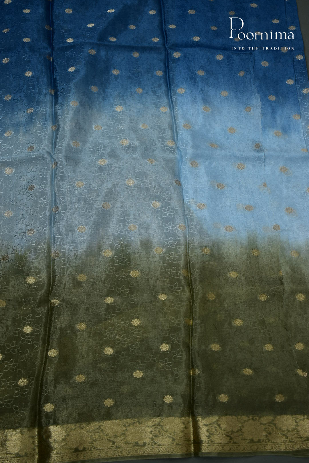 MULTI SHADED - CRAPE SILK SHADED SAREES WITH ALLOVER ZARI BUTIS