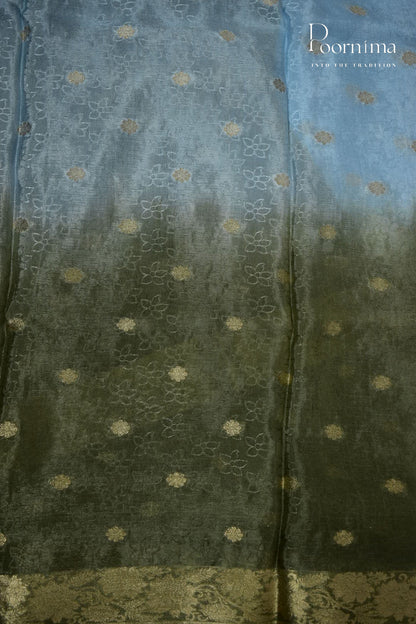 MULTI SHADED - CRAPE SILK SHADED SAREES WITH ALLOVER ZARI BUTIS