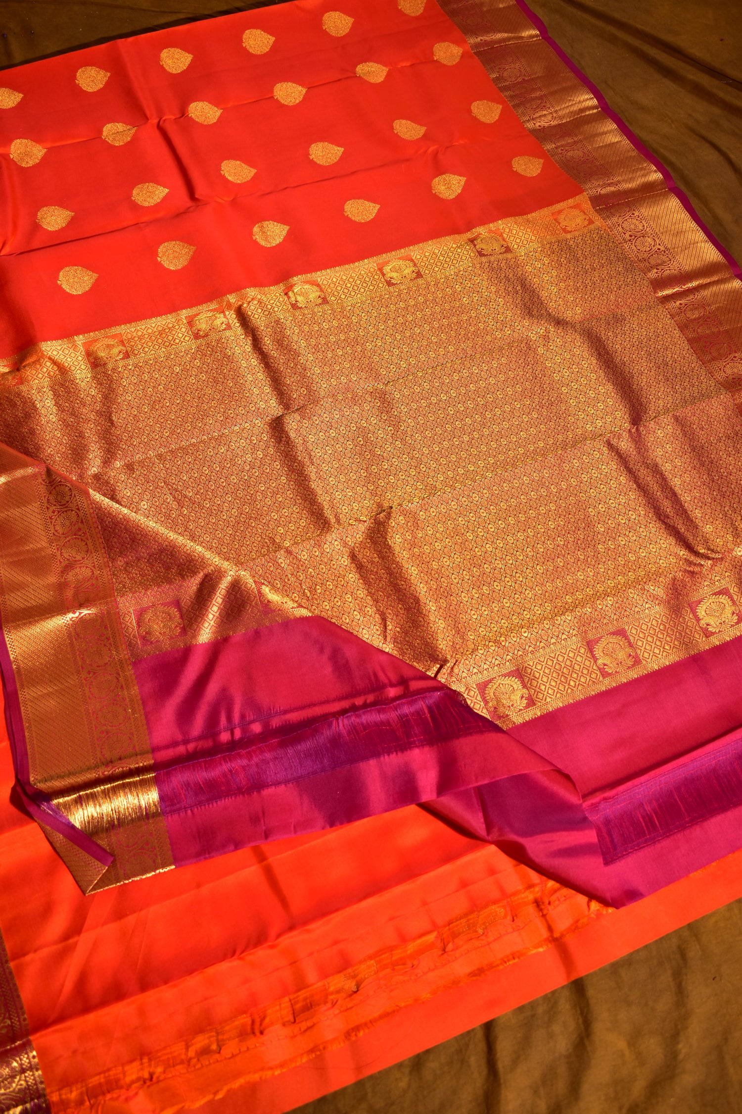 PURE VINTAGE KANCHI PATTU SAREE - KADHAMBARI SILKS