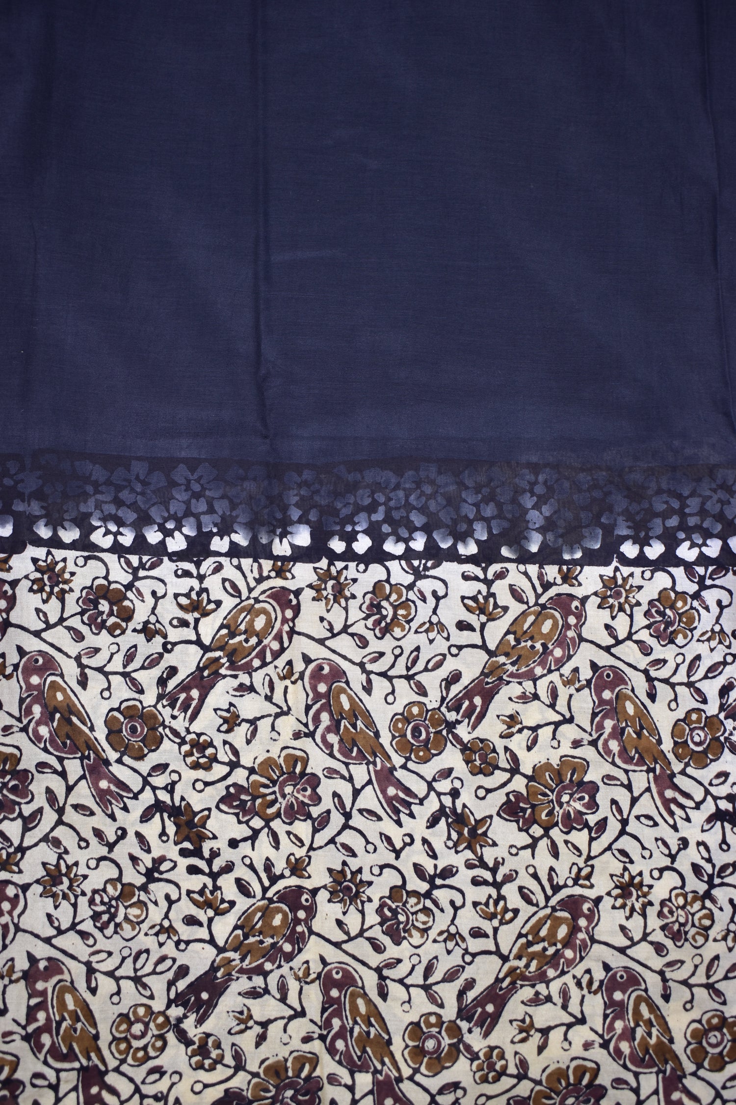 BLACK-KHADI SILK KALAMKARI PRINT SAREE