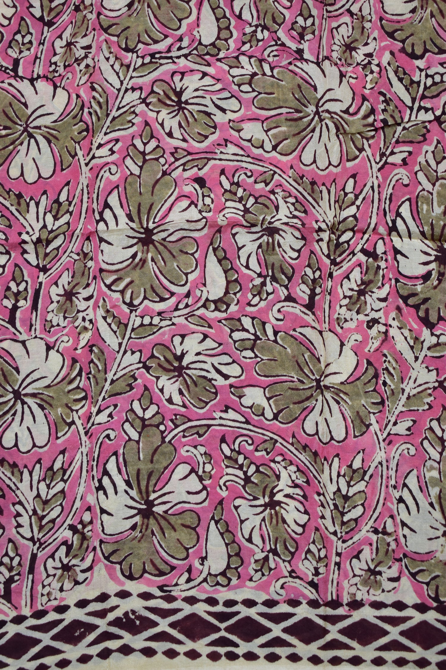 PINK-KHADI SILK KALAMKARI PRINT SAREE
