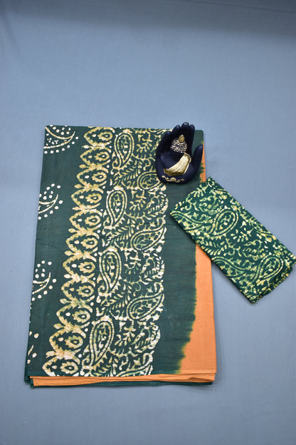 TANGERINE-COTTON SAREE