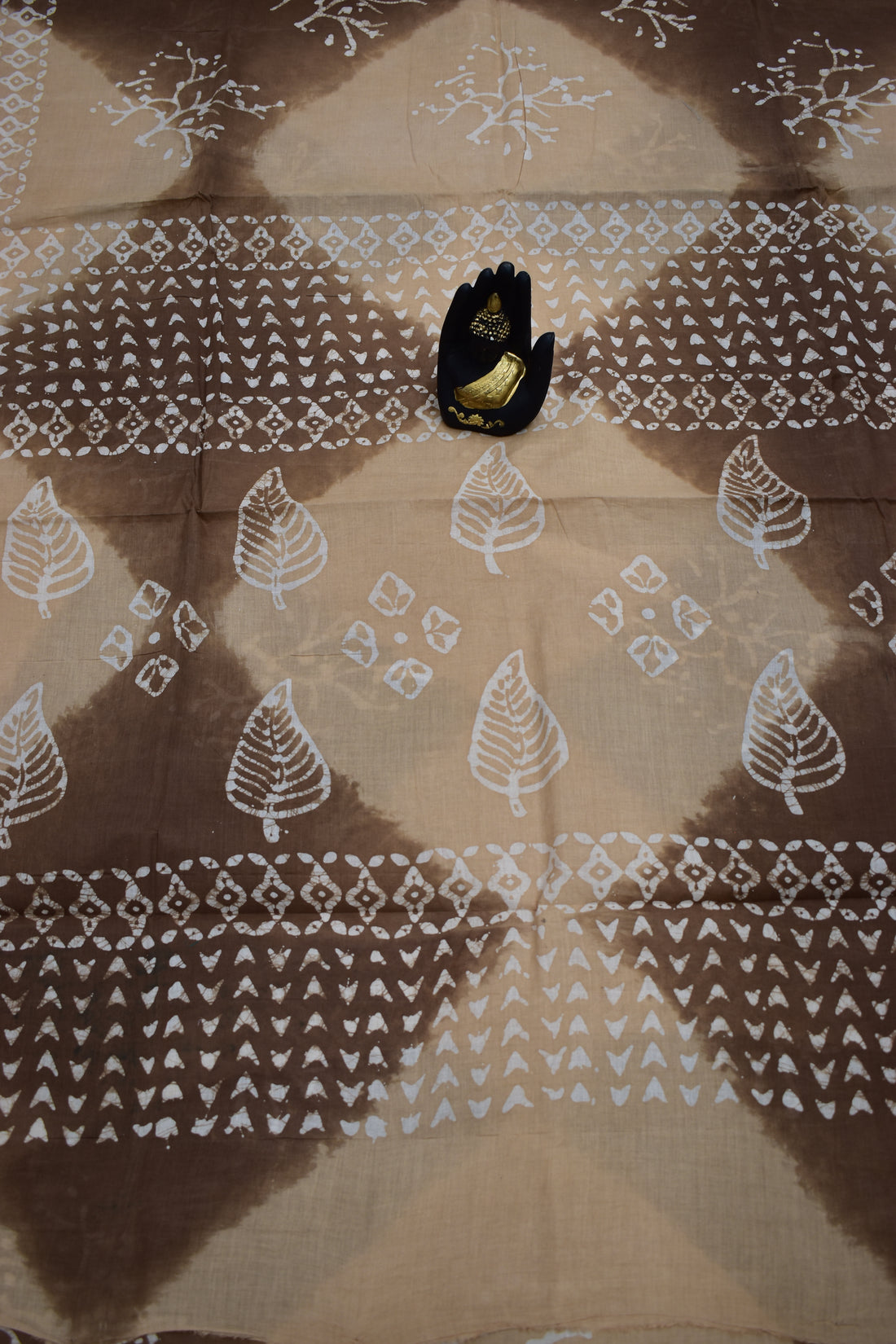 CRERAM &amp;BROWN-COTTON SAREE