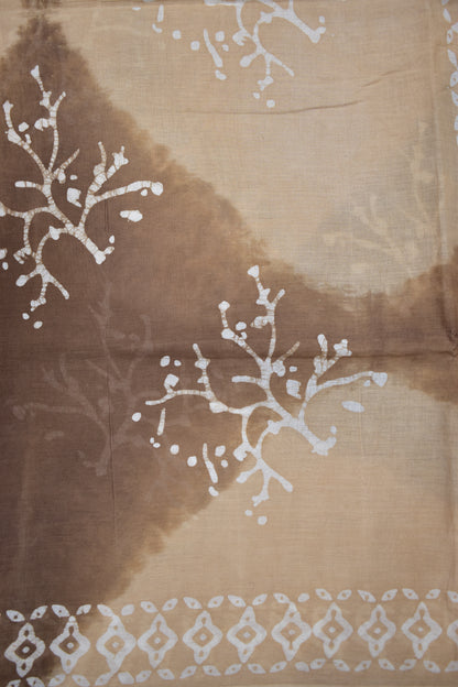 CRERAM &amp;BROWN-COTTON SAREE