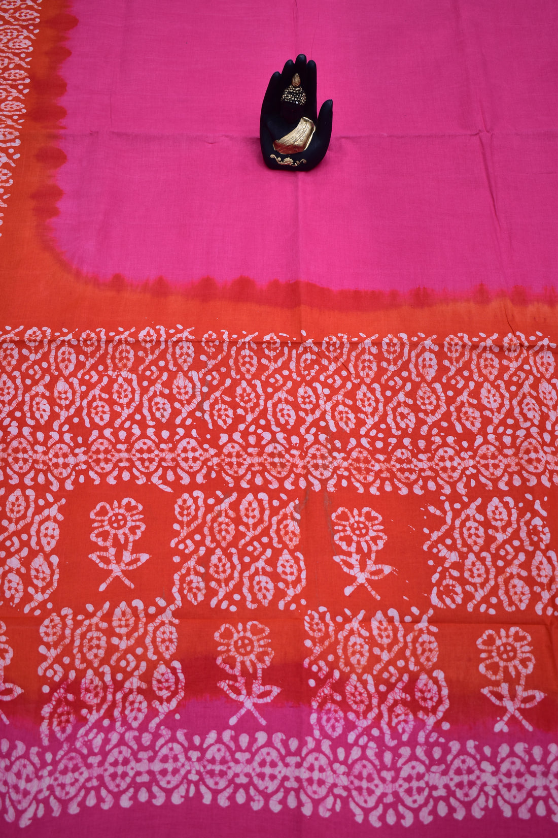 PINK &amp; ORANGE-COTTON SAREE