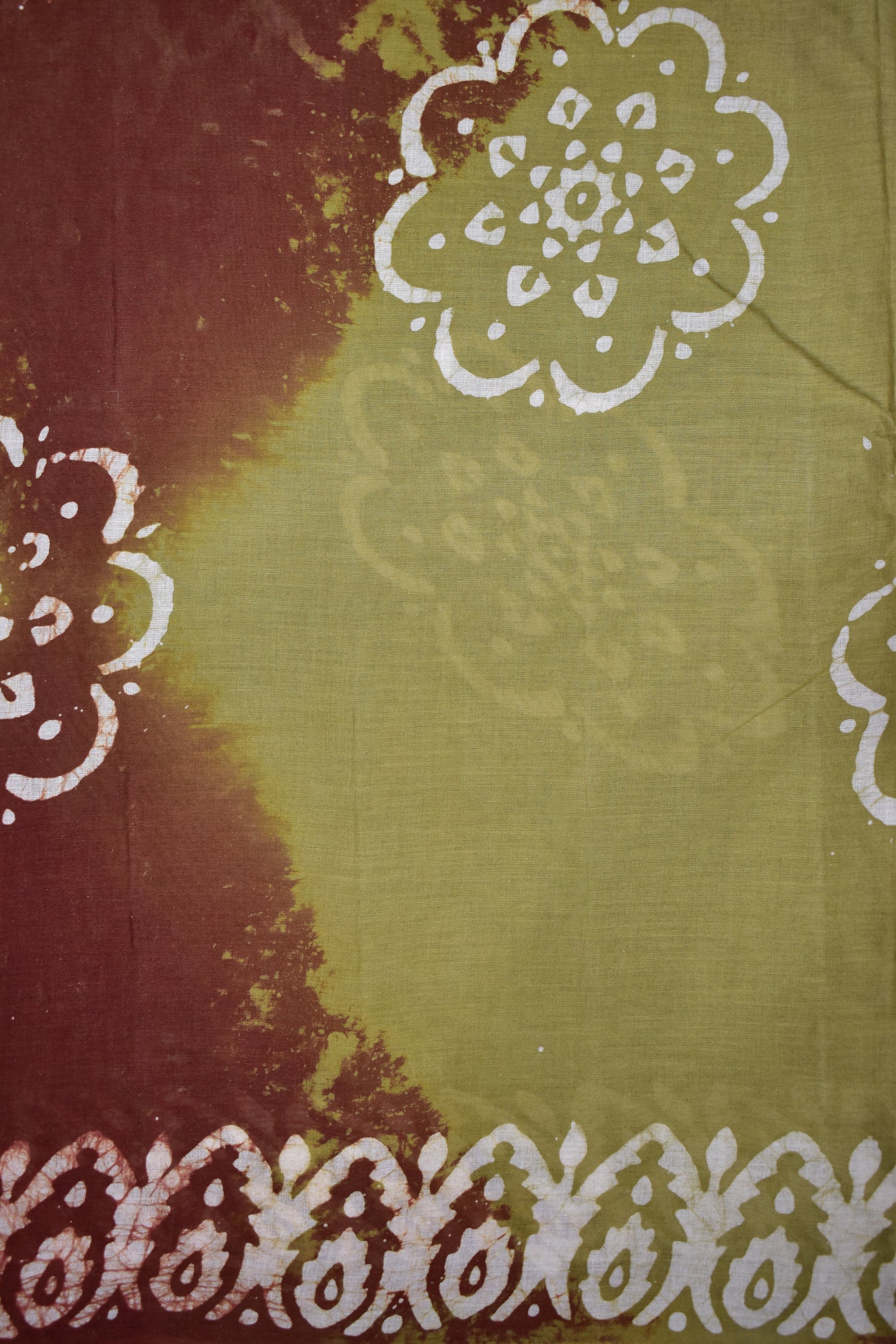 PISTA GREEN &amp; BROWN-COTTON SAREE