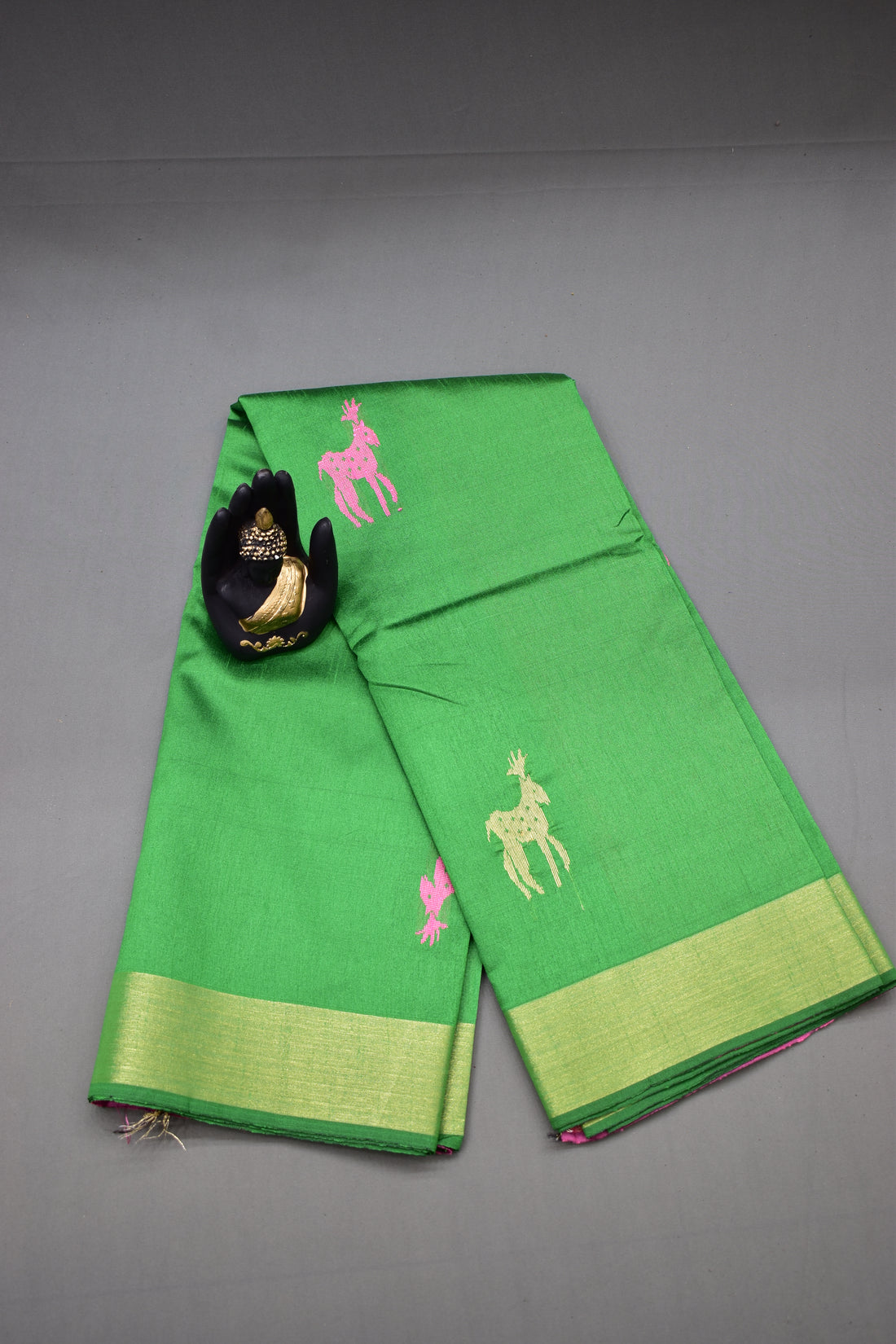 GREEN- KHADI PATTU SAREE
