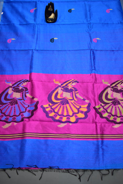 BLUE- KHADI PATTU SAREE