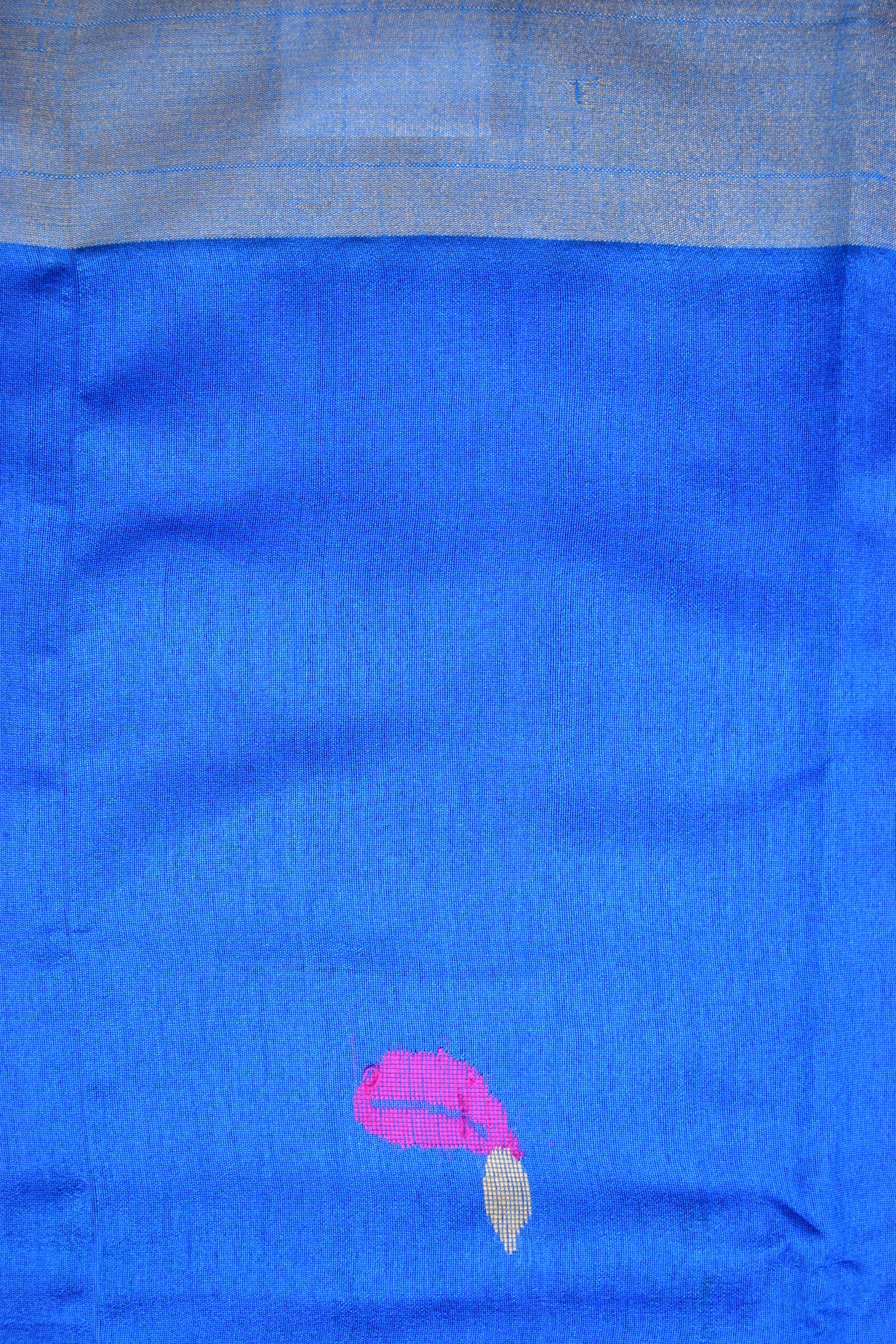 BLUE- KHADI PATTU SAREE
