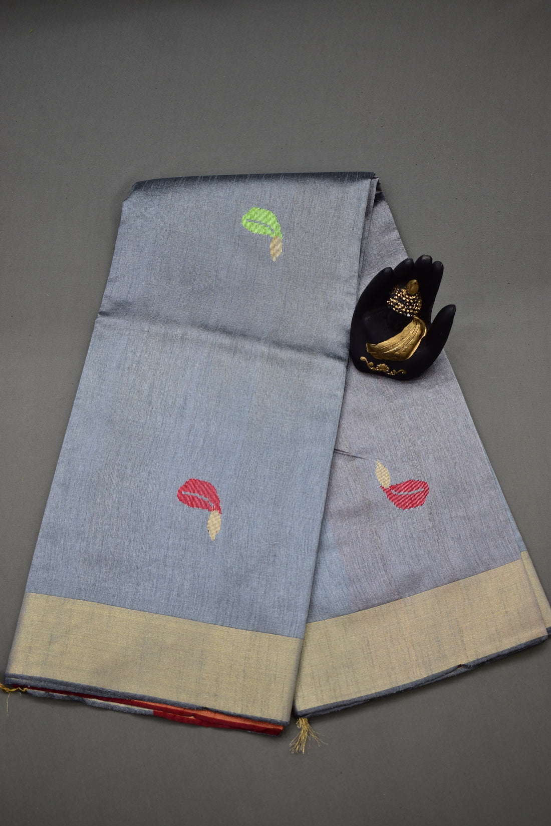 GREY- KHADI PATTU SAREE