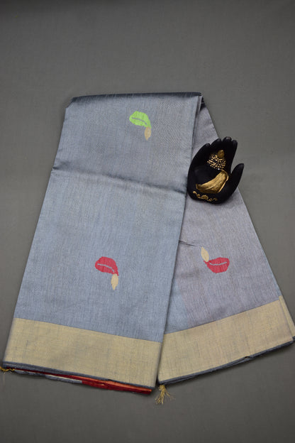 GREY- KHADI PATTU SAREE