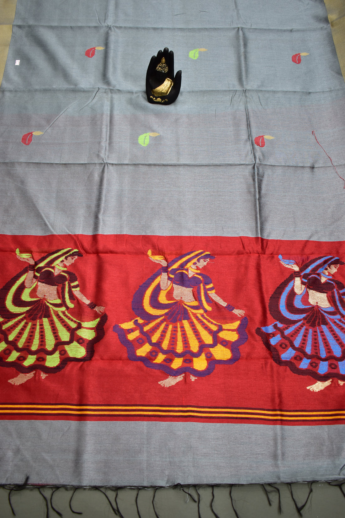 GREY- KHADI PATTU SAREE